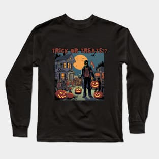 Trick or treat? zombie, haunted house Long Sleeve T-Shirt